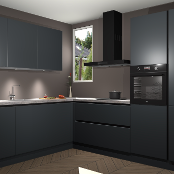 Onyxgrijze greeploze keuken Buenos Aires 101665