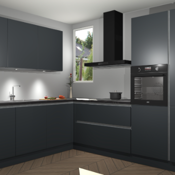 Onyxgrijze greeploze keuken Buenos Aires 101674