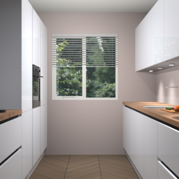 Sneeuwwitte hoogglans greeploze keuken Siena 100050