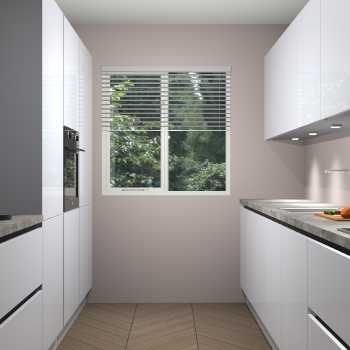 Sneeuwwitte hoogglans greeploze keuken Siena 100143