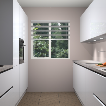 Sneeuwwitte hoogglans greeploze keuken Siena 100165