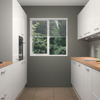 Zijdegrijze hoogglans keuken Siena 100205