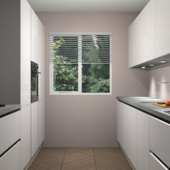 Zijdegrijze hoogglans greeploze keuken Siena 100230