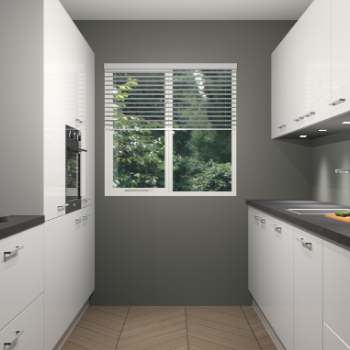 Zijdegrijze hoogglans keuken Siena 100248