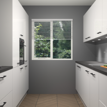 Zijdegrijze hoogglans keuken Siena 100234