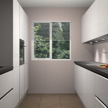 Zijdegrijze hoogglans greeploze keuken Siena 100236