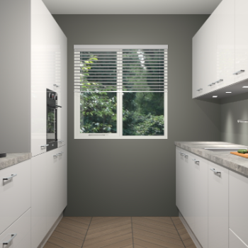 Zijdegrijze hoogglans keuken Siena 100268