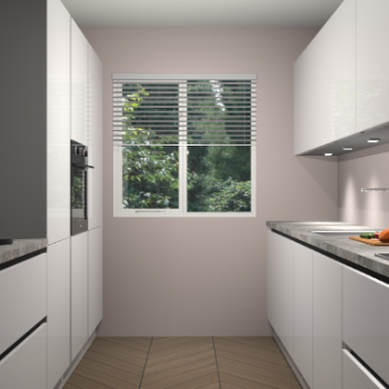 Zijdegrijze hoogglans greeploze keuken Siena 100273