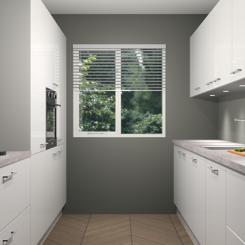 Zijdegrijze hoogglans keuken Siena 100274