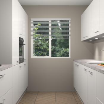 Zijdegrijze hoogglans keuken Siena 100275