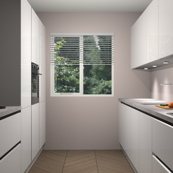 Zijdegrijze hoogglans greeploze keuken Siena 100279