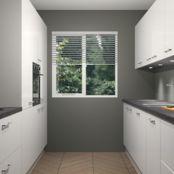 Zijdegrijze hoogglans keuken Siena 100280