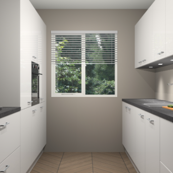 Zijdegrijze hoogglans keuken Siena 100281