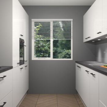 Zijdegrijze hoogglans keuken Siena 100283