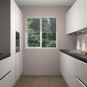 Zijdegrijze hoogglans greeploze keuken Siena 100285