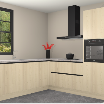 Vuren greeploze keuken Porto 102308