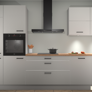 Zijdegrijze hoogglans keuken Parijs 100841