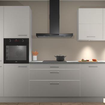 Zijdegrijze hoogglans keuken Parijs 100857