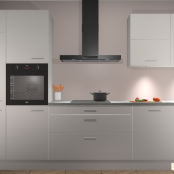 Zijdegrijze hoogglans keuken Parijs 100858