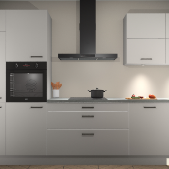 Zijdegrijze hoogglans keuken Parijs 100861