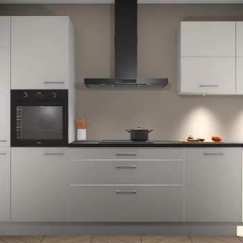 Zijdegrijze hoogglans keuken Parijs 100877