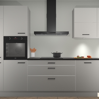 Zijdegrijze hoogglans keuken Parijs 100880