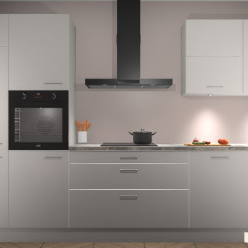 Zijdegrijze hoogglans keuken Parijs 100969