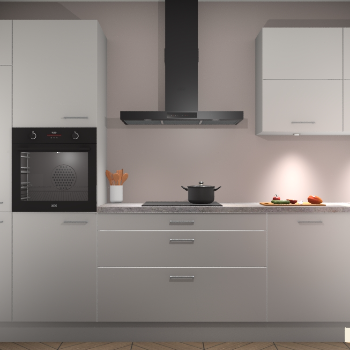 Zijdegrijze hoogglans keuken Parijs 101013