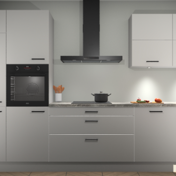 Zijdegrijze hoogglans keuken Parijs 100972