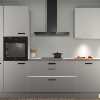 Zijdegrijze hoogglans keuken Parijs 101015