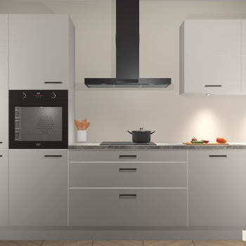 Zijdegrijze hoogglans keuken Parijs 100973