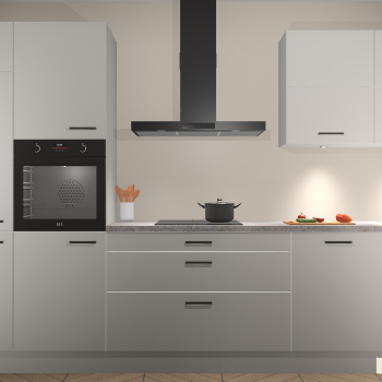 Zijdegrijze hoogglans keuken Parijs 101016