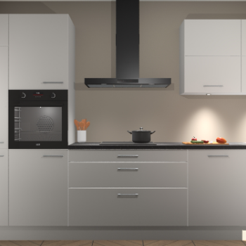 Zijdegrijze hoogglans keuken Parijs 101026