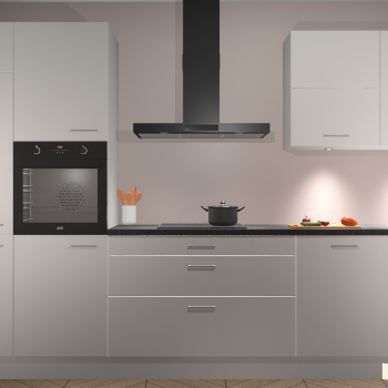 Zijdegrijze hoogglans keuken Parijs 101027