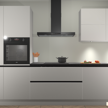 Zijdegrijze hoogglans greeploze keuken Parijs 101031