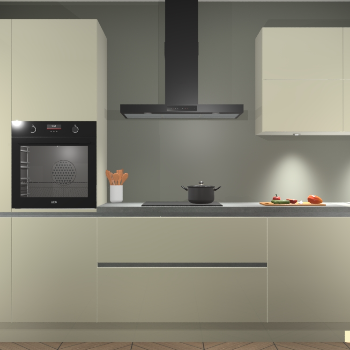 Magnolia hoogglans greeploze keuken Parijs 101655