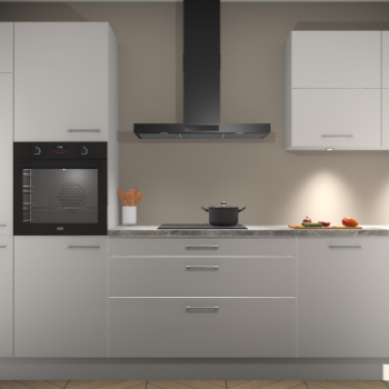 Zijdegrijze hoogglans keuken Parijs 100967