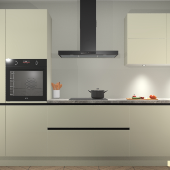 Magnolia hoogglans greeploze keuken Parijs 101699