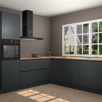 Onyxgrijze greeploze keuken Casablanca 102401