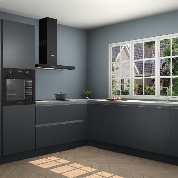 Onyxgrijze greeploze keuken Casablanca 102410