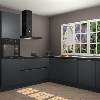 Onyxgrijze greeploze keuken Casablanca 102419