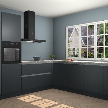 Onyxgrijze greeploze keuken Casablanca 102422