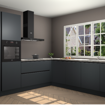 Onyxgrijze greeploze keuken Casablanca 102425