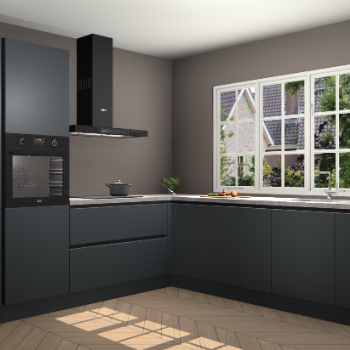 Onyxgrijze greeploze keuken Casablanca 102431