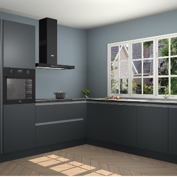 Onyxgrijze greeploze keuken Casablanca 102434