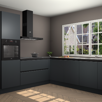 Onyxgrijze greeploze keuken Casablanca 102437