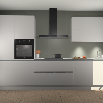 Zijdegrijze greeploze keuken Parijs 101175