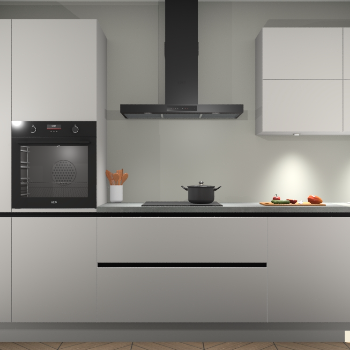 Zijdegrijze greeploze keuken Parijs 101178