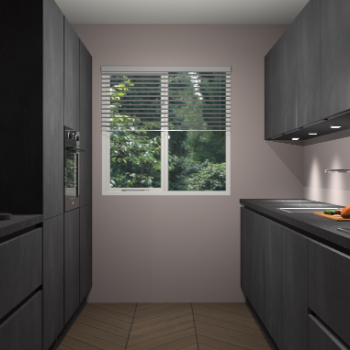 Beton Zwarte greeploze keuken Siena 102124