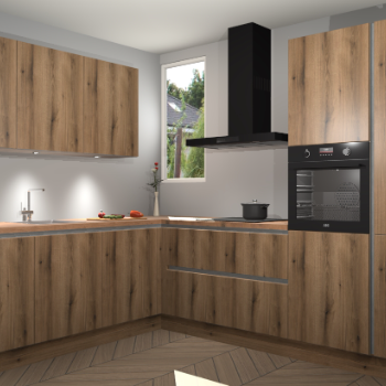 Goud Eiken greeploze keuken Buenos Aires 102563